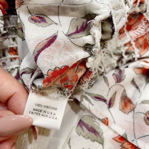 MISA Annabelle Smocked Sheer Ruffle 3/4 Sleeve Blouse Size M - Picture 5 of 6